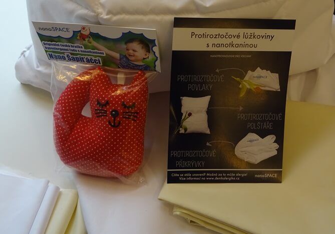povlaky a lůžkoviny, zabraňující šíření roztočů od české firmy nanoSpace