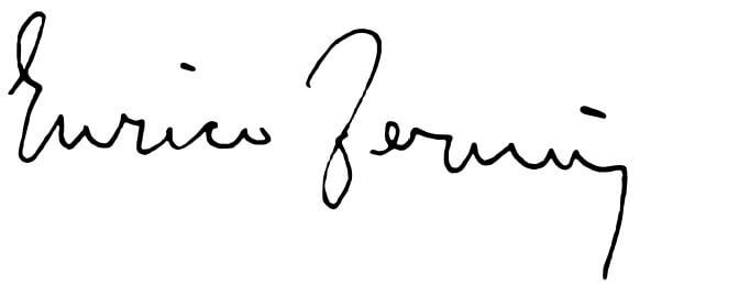 Enrico Fermi a jeho podpis