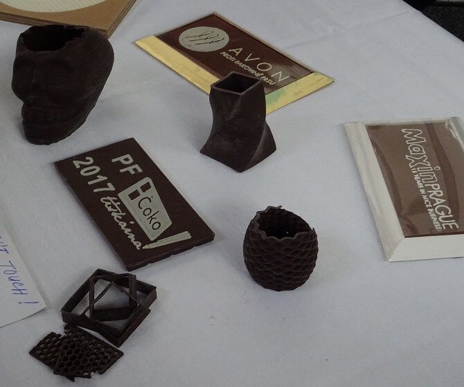 výrobky z 3D Čokotiskárny