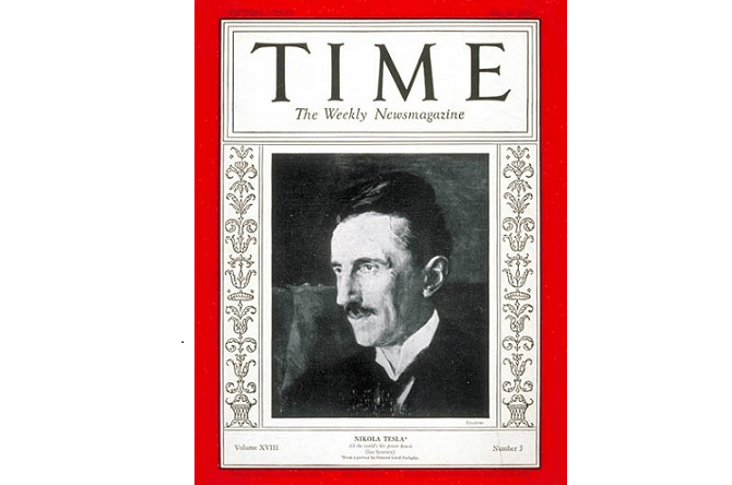 Nikola Tesla na přední stránce časopisu Time