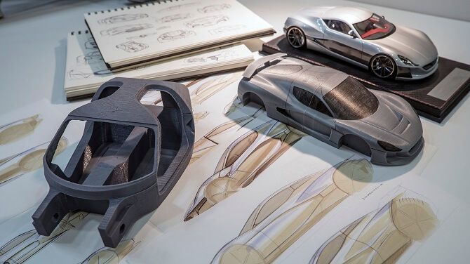 nákresy elektromobilů z Rimac Automobili