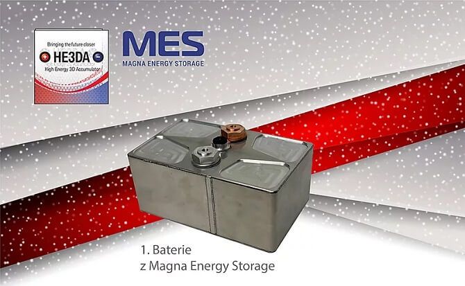 baterie HE3DA vyrobená v továrně Magna Energy Storage