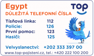 cestování důležitá telefonní čísla egypt