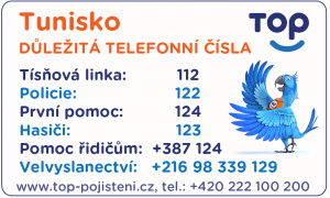 cestování důležitá telefonní čísla tunisko