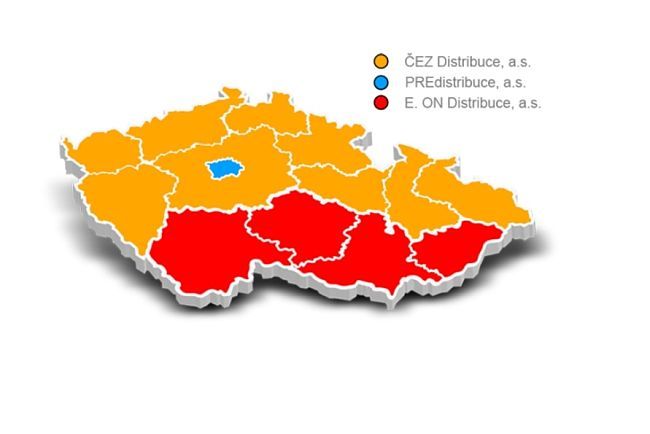 Distribuční oblasti a distribuce elektřiny