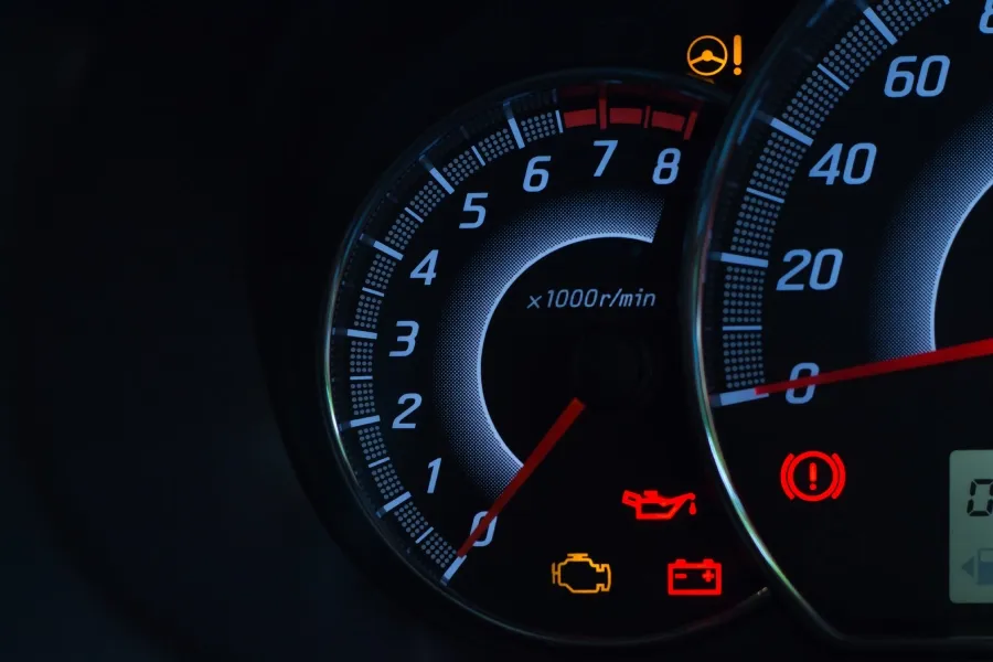 svítící kontrolka motoru