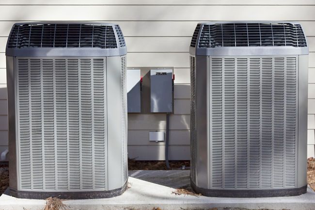 Tepelná čerpadla u staršího domu.